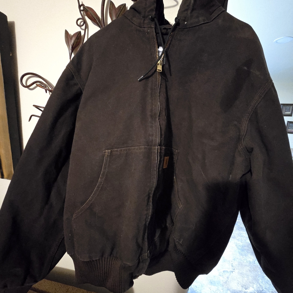 Carhartt Men's Dark Brown Hooded Jacket